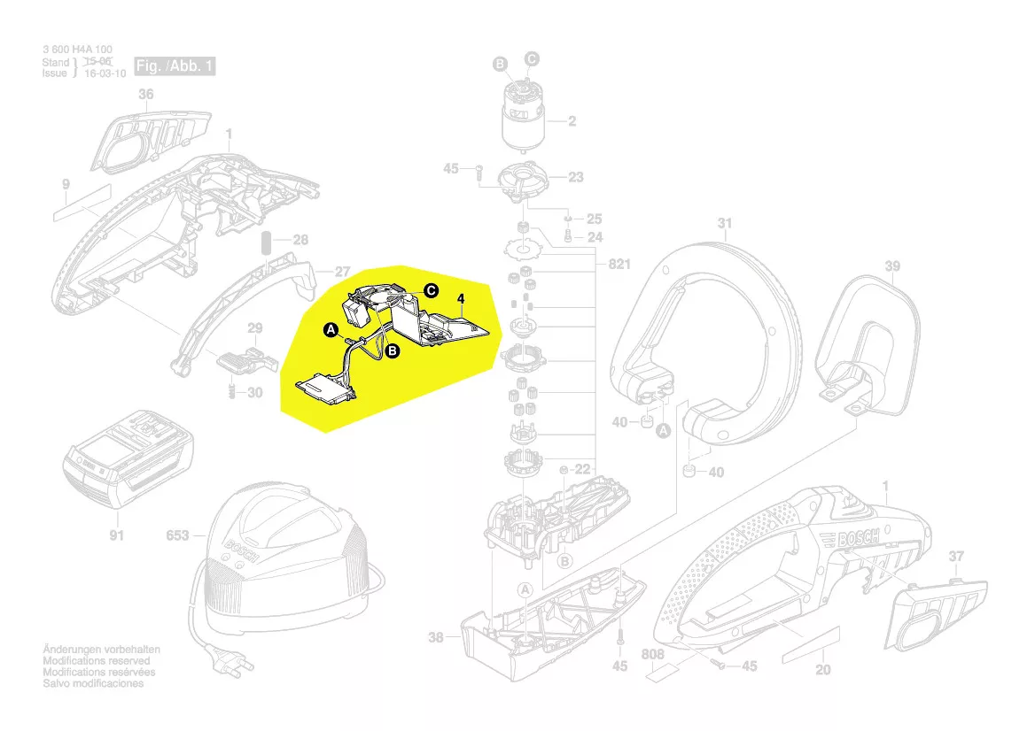 module électronique réf. 2 609 006 702 pour taille-haie Bosch